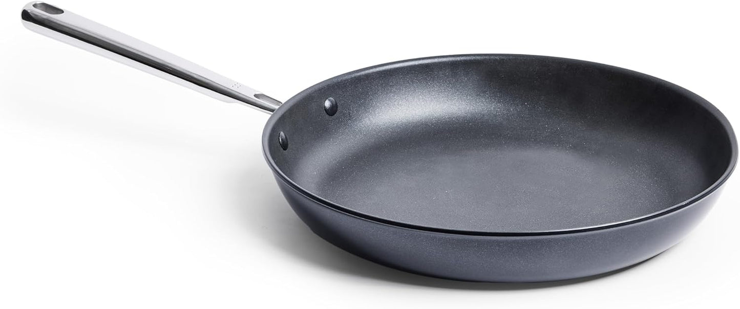 Misen Nonstick Frying Pan - Premium Skillet with PFOA-Free Coating - Ideal for Omelettes, Eggs, and Induction Cooking - Durable Aluminum Core, Warp-Resistant Design, and Oven-Safe to 450°F - 10"