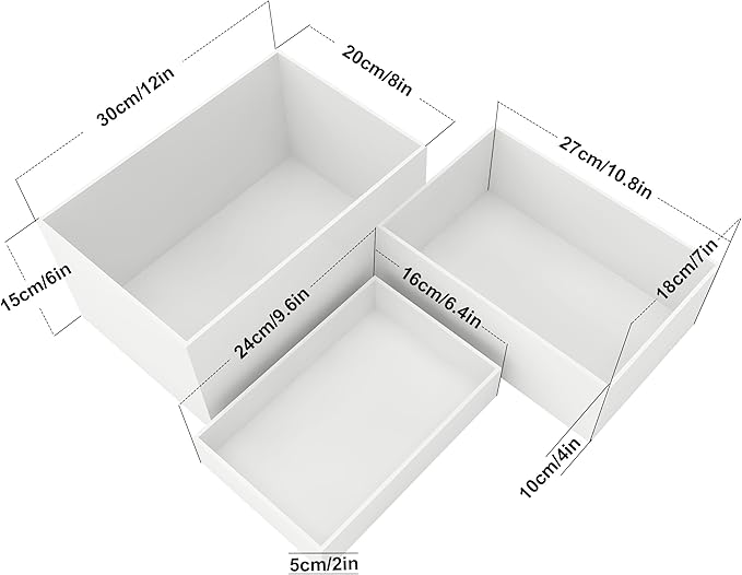 3 Pack White Buffet Food Risers, Step 12” 11”10” Size Acrylic Cube Box Display for Dessert Table Display Set Food Drink Collectibles Jewelry Figures, Display Stands for Retail Vendor Events,5 Side, Rectangle