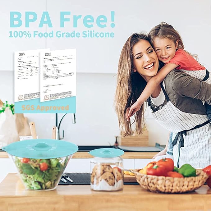 Silicone Lids for Food Storage - Silicone Bowl Covers Pot Lids BPA Free Suction Lids Silicone Microwave Cover Pot Covers for Cups Bowls Pots Pans Oven Fridge