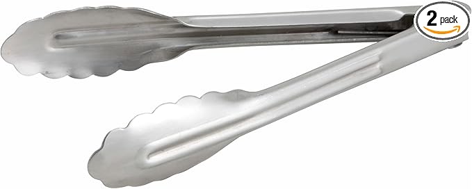 Winco Coiled Spring Heavyweight Stainless Steel Utility Tong, 7-Inch