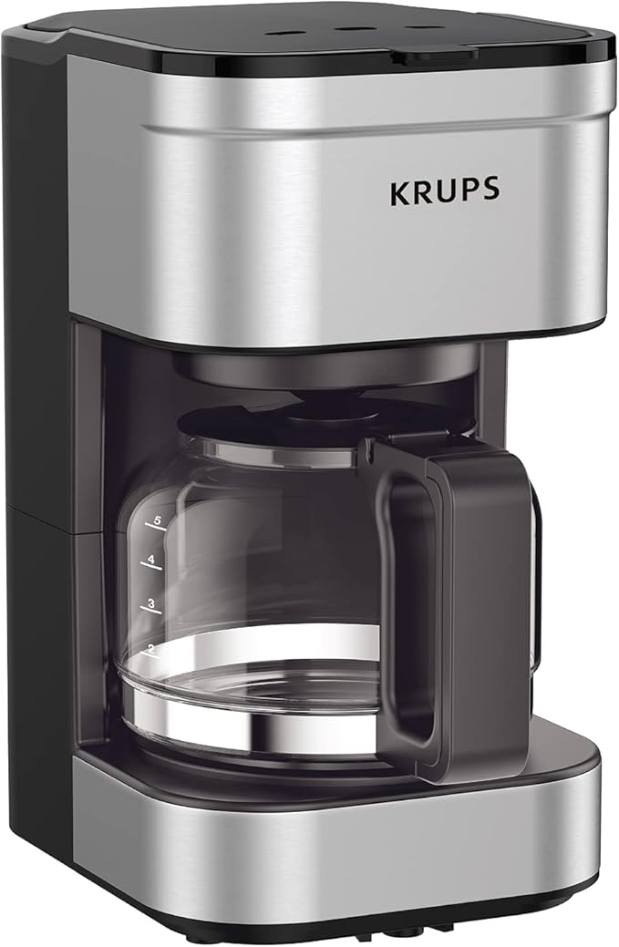KRUPS Newer Model Drip Coffee Maker, Glass, Silver