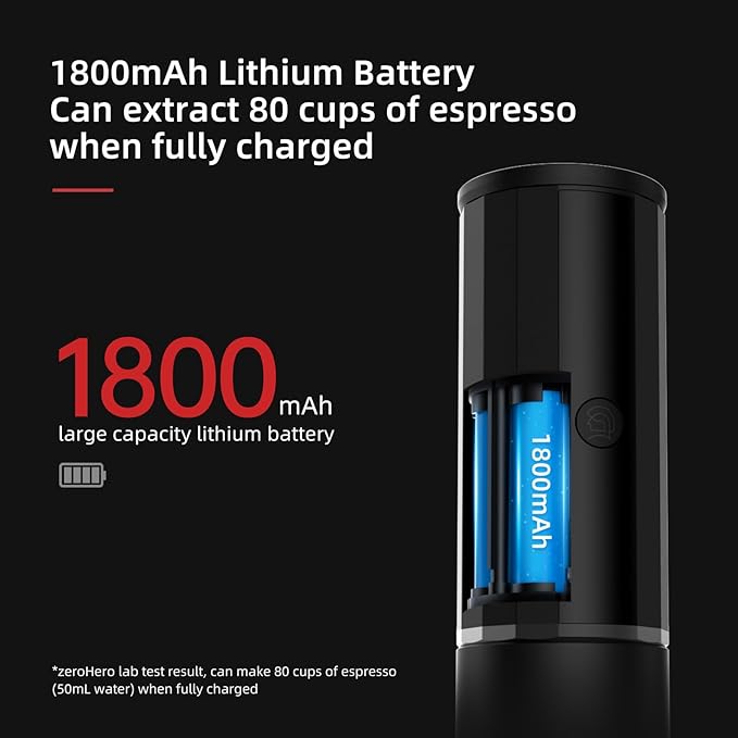 portable coffee maker15 Bar Mini Coffee Maker USB-C & Car Charger, Lightweight Espresso Maker Black