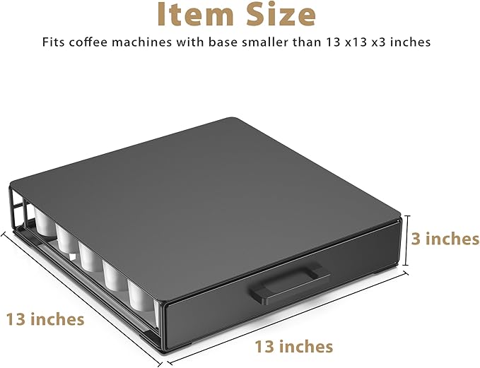 Storage Organizer Drawer for K-Cup Pods, ZECENN Coffee Pods Holder for Keurig Pods, Coffee Station Organizer Coffee Bar Accessories (36 Pods Capacity -Storage Drawer)
