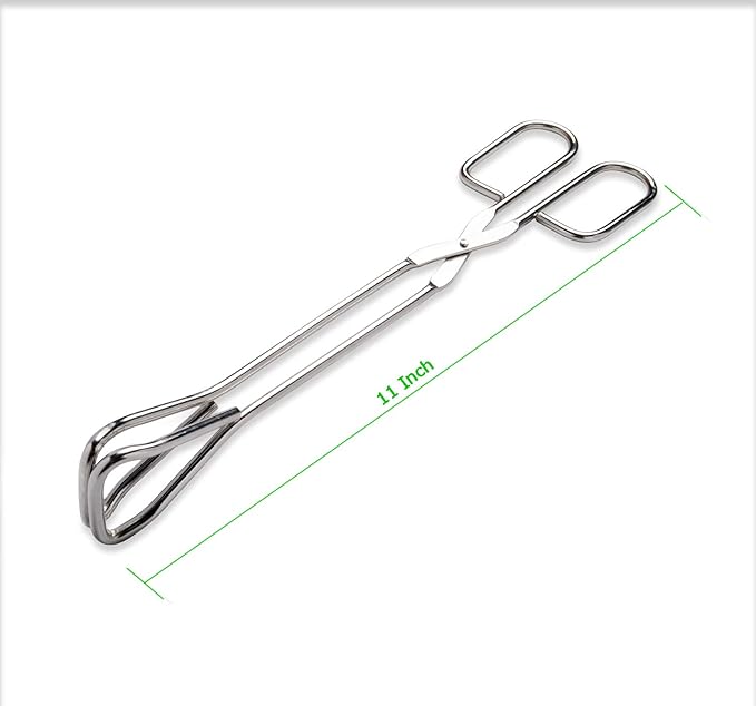 11-Inch Heavy Duty Stainless Steel Kitchen Tongs - Comfortable Ergonomic Grip, Scissor Design, Heat Resistant for BBQ and Cooking