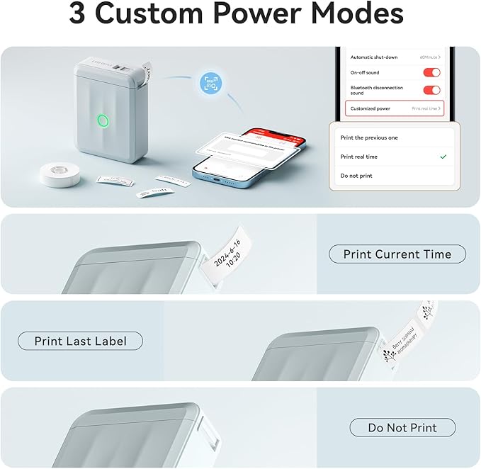 NIIMBOT Label Maker Machine Bluetooth Label Printer for School Home Office Organization,Wireless Mini Labeler D110 Upgraded Version, Label Machine with Label, Light Blue