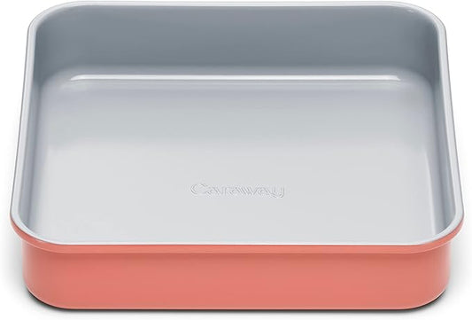 Caraway Non-Stick Ceramic 9” Square Pan - Naturally Slick Ceramic Coating - Non-Toxic, PTFE & PFOA Free - Perfect for Brownies, Lemon Bars, Cakes, & More - Perracotta