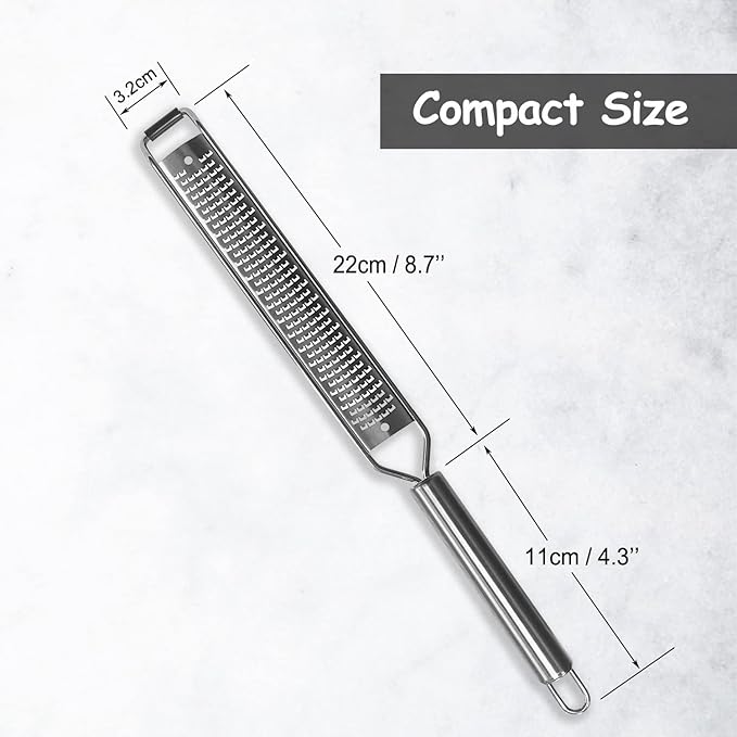 VOVOLY Lemon Zester, Cheese Grater, Parmesan Cheese, Ginger, Garlic, Nutmeg, Chocolate, Citrus, Lime Zester & Grater, Kitchen Tool with Razor-Sharp Stainless Steel Blade