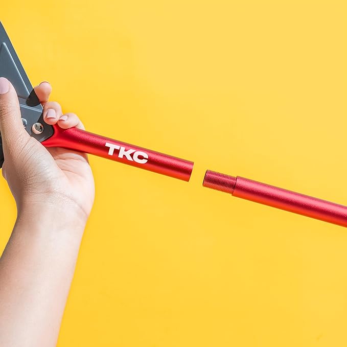 TKC 9" Perforated Pizza Peel, Professional Aluminum Pizza Turning peel, Long Handle Metal Pizza Spatula for Indoor and Outdoor, Lightweight Non-Stick Pizza Turner - Pizza Oven Accessories RED