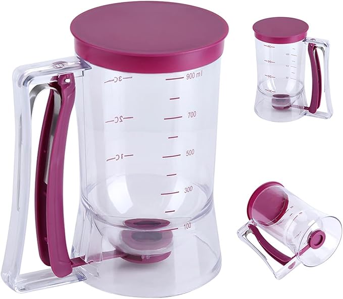 Pancake Batter Dispenser Separator 900mL Manual Cupcake Pancake Waffle Measuring Cup Baking Tool Kitchen Accessory Easy Pour Baking Supplies