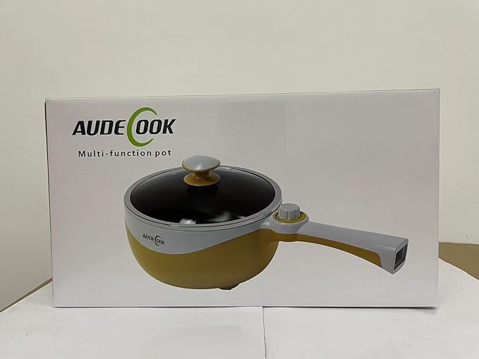 Audecook Hot Pot Electric, 1.7L Mini Electric Skillet Portable Nonstick Sauté Pan with Power Adjustment,Ramen Cooker Travel Multicooker for Steak/Soup/Egg/Oatmeal/Noodles