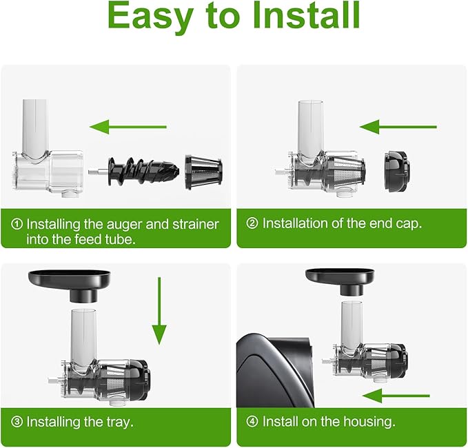 Juicer Machine, Aobosi Slow Masticating Juicers, Cold Press Juicer Machines with Reverse Function, Quiet Motor, High Juice Yield with Juice Jug & Brush for Cleaning (Matte Black)