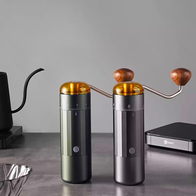 Manual Coffee Grinder, Z5 Hand Coffee Grinder with 25g Capacity External Adjustable Knob, Manual and Electric Dual Mode grinder, Espresso, Mocha, Pour-over, French Press Gray