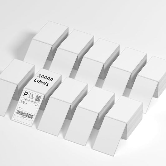 FungLam 4"x6" Thermal Shipping Labels,10000 Fanfold Labels, Adhesive Shipping Labels for iDPRT, Munbyn, Polono, Rollo Thermal Printers(10 Stack)