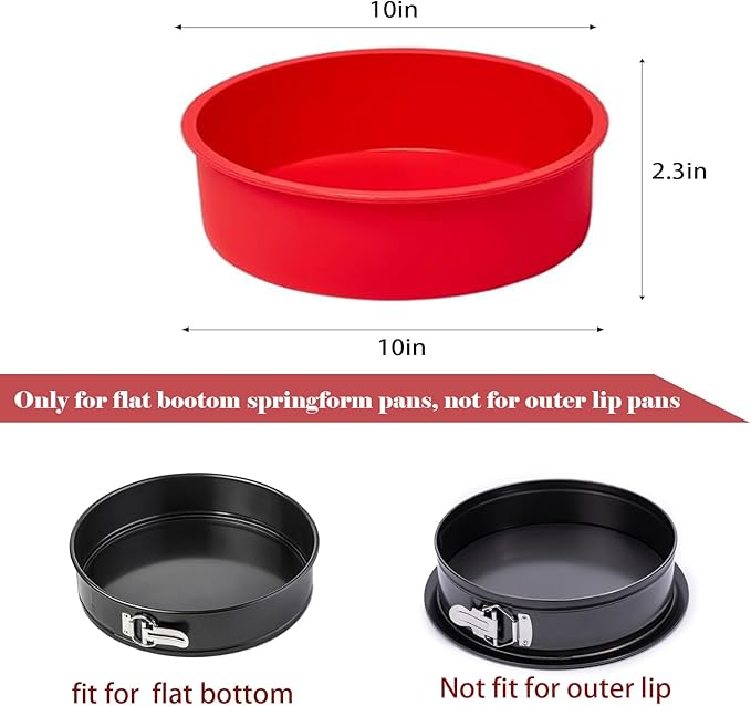 SOV Silicone Springform Pan Protector for 7.5inch Pans, Silicone Cheesecake Waterbath Pan Protector for Preventing Water from Entering (10 inch)