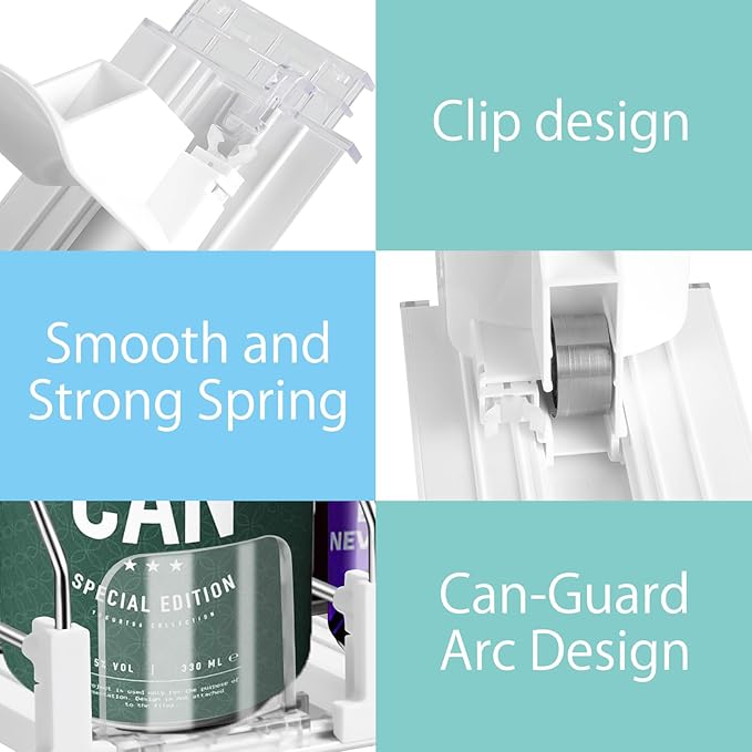 Drink Organizer for Fridge, 5 Row Automatic Pusher Glide, Adjustable Width Soda Can Dispenser for Refrigerator-Holds up to 25 Cans