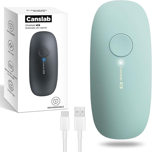 Ultrablde SE - USB Rechargeable Electric Can Opener for Kitchen for Seniors with Arthritis- Cordless Battery Powered Automatic, Side Cut, Smooth Edge, Handsfree, for Small or Large Cans, Teal