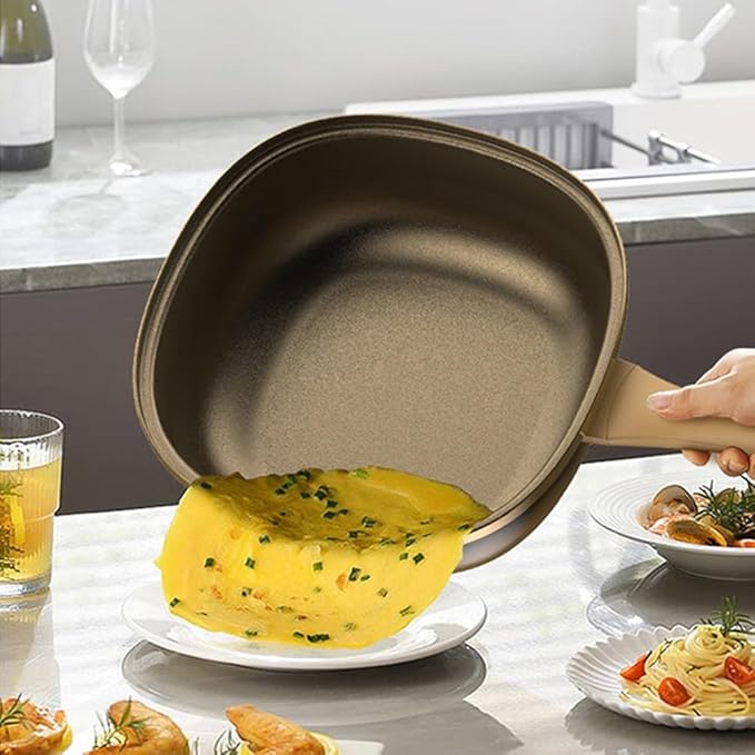 12in Titanium Alloy Non-stick Pot with Lid, Non Stick Frying Pan, Cooking Skillet, Kitchen Large Deep Wok, Cooking Pots and Pans Cookware Set, For Home Dishwasher Oven, Helper Handle(Pot+Lid)