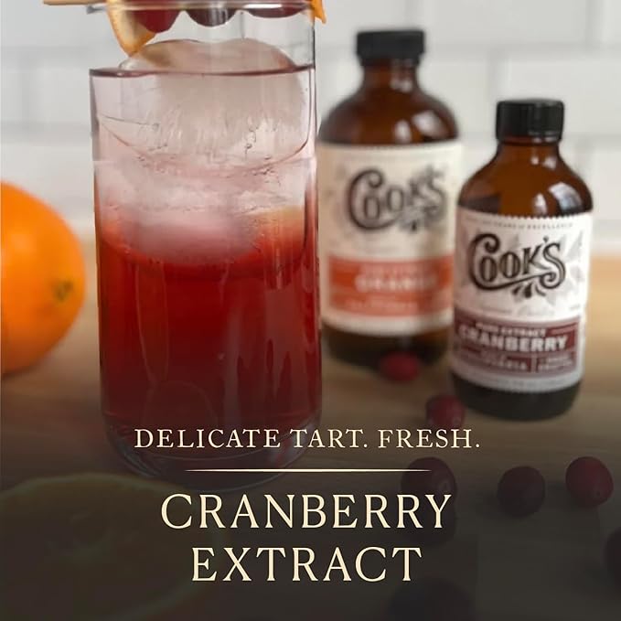 Cook's, Cranberry Extract for Breads, Muffins, Jellies, Jams, Sauces, Beverages, 4 oz