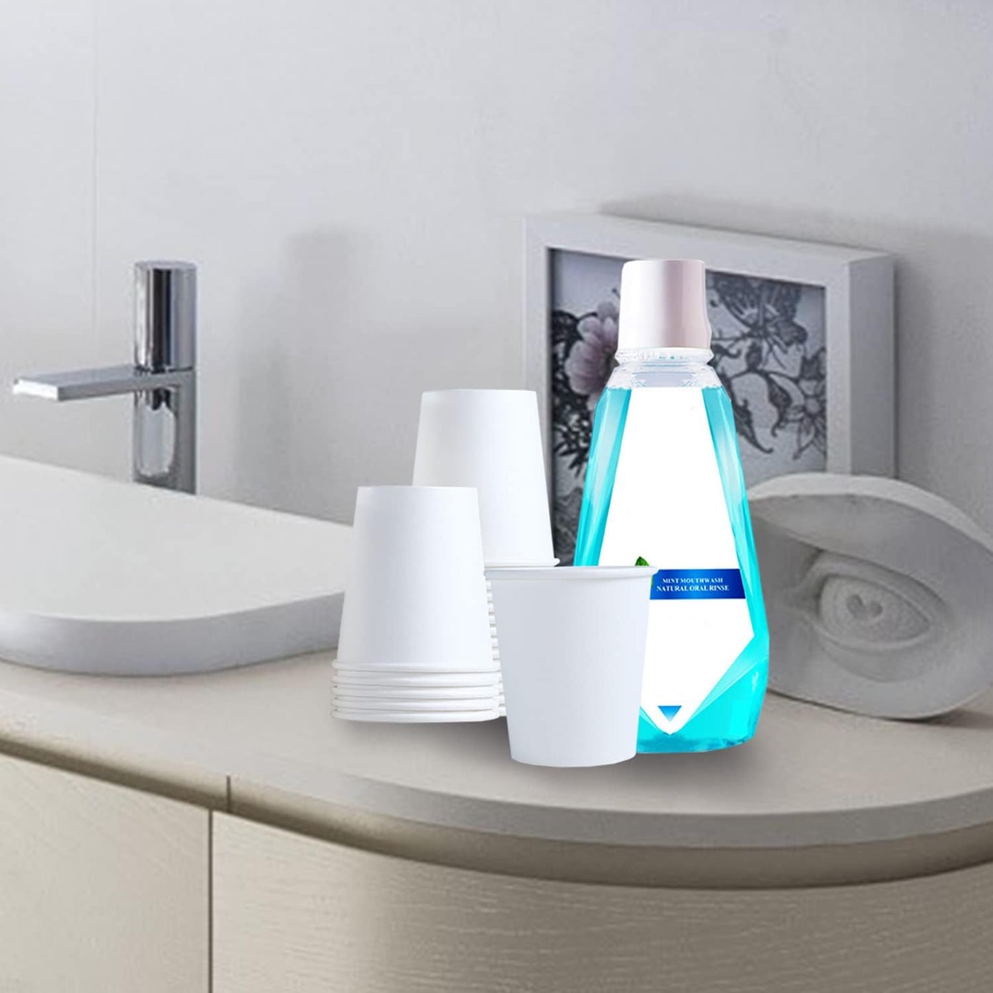 Lamosi 300 Pack 5 oz Paper Cups, Disposable Bathroom Cups 5oz Paper, Small Mouthwash Cups, Paper Espresso Cups, Mini Paper Cups for Travel, Party, Picnics, Home