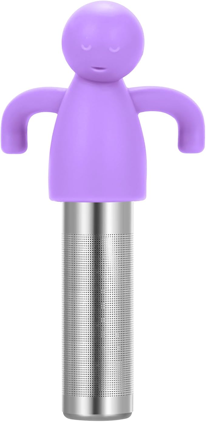 Leden Loose Leaf Tea Steeper Cute Tea Infuser for Girl Kids Extra Fine Mesh Tea Ball Stainless Steel Tea Filter for Cup Mug Pot Purple