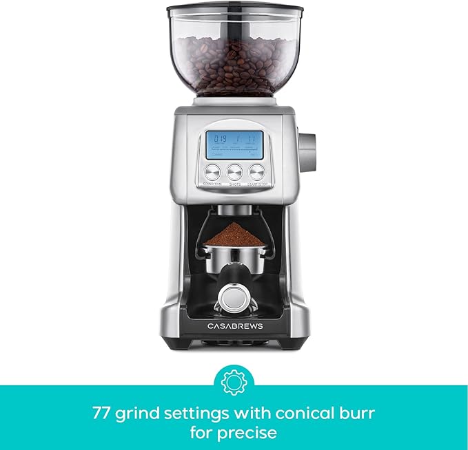 CASABREWS Tornado Electric Conical Burr Coffee Grinder, 77 Precision Grind Settings for Espresso to French Press, Special for Barista and Coffee Lovers