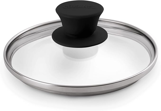 Cuisinel Glass Lid - 6"-inch/15.24-cm/158mm - Compatible with Lodge - Fully Assembled Tempered Replacement Cover - Oven Safe for Skillets Pots Pans - For Any Cookware: Cast Iron, Stainless, Non-Stick