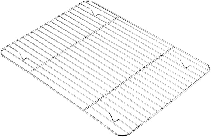 TeamFar Baking Sheet with Rack Set, Stainless Steel Baking Pan Tray Cookie Sheet with Cooling Rack, Non Toxic & Healthy, Easy Clean & Dishwasher Safe