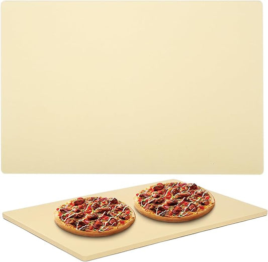 tonchean Extra Large Pizza Stone for Oven and Grill 23.6'' x 15.7'' Rectangular Pizza Stone Heavy Duty Bread Pizza Pan, Ideal for Baking Large or 2 Personal Pizzas