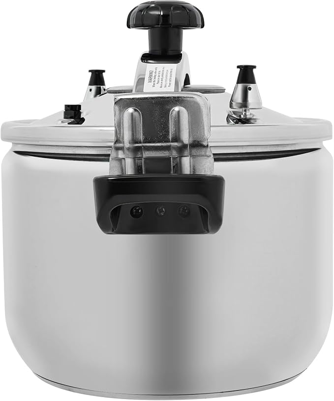 27.5 Quart Pressure Cooker Stainless Steel Pressure Canner, Large Capacity, Commercial Pressure Cooker Clamp On Type, Double Valves for Family or Commercial Use