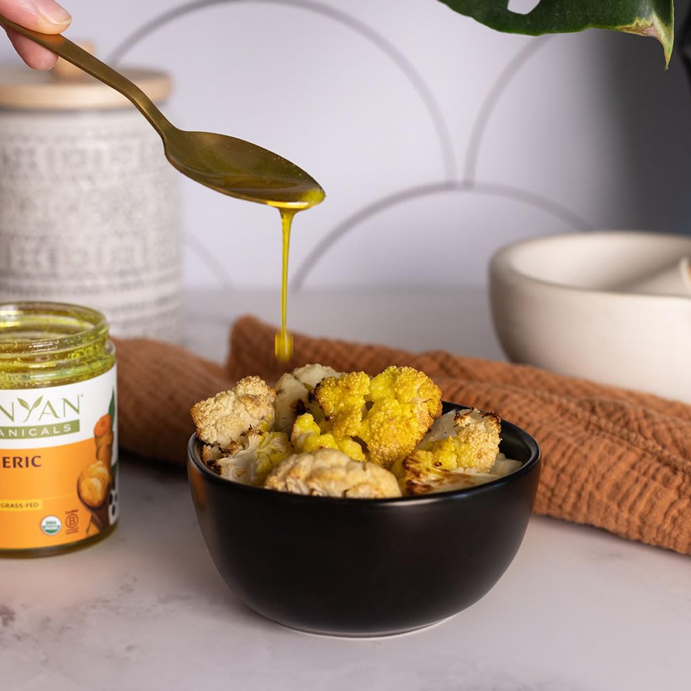 Banyan Botanicals Turmeric Ghee – Cultured Grass-Fed Organic Ghee (Clarified Butter) with Turmeric & Ginger – Oil & Butter Alternative for Cooking & Baking – 5.65 oz – Non-GMO Gluten Free Vegetarian