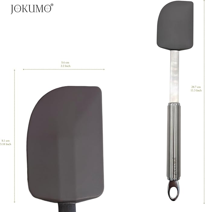 Silicone Spatula with Ergonomic Tube Handle - 18/10 Stainless Steel, Non-Stick, 428°F Heat-Resistant Scraper for Mixing, Baking & Cooking - BPA-Free, Dishwasher Safe