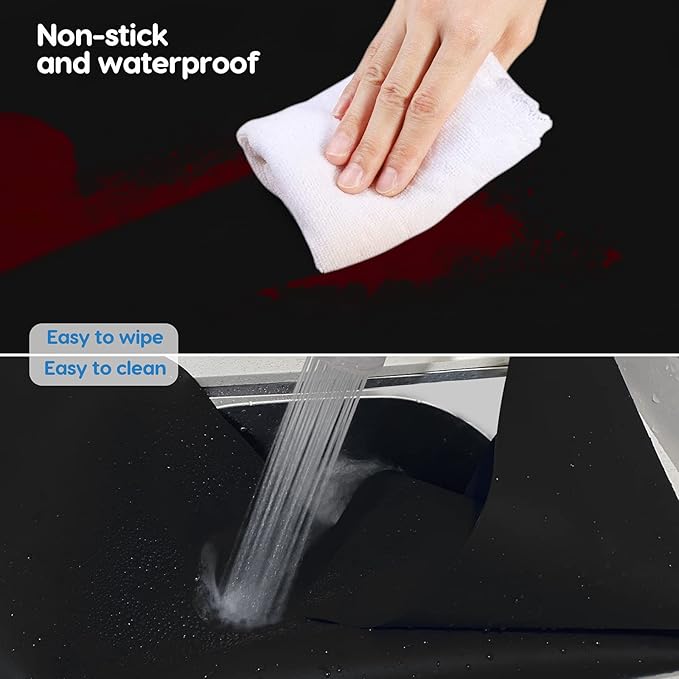 AECHY Extra Large Silicone Mat 35.3"x23.5"x0.08", Multipurpose Silicone Mat Thick Heat Resistant Mat Shipped Rolled Up Kitchen Counter Mat Waterproof Nonslip Silicone Mats for Kitchen Counter Black