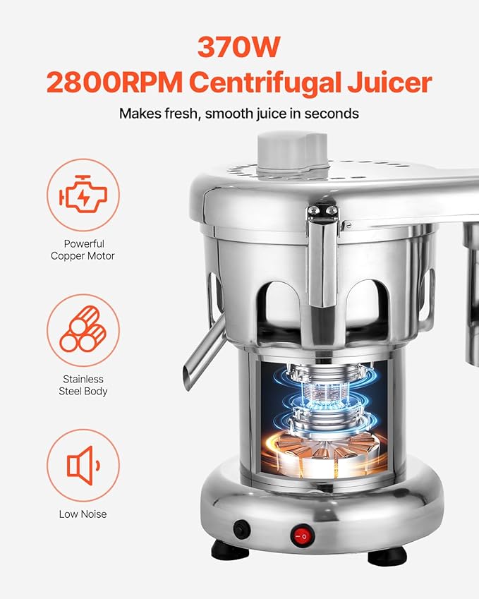 VBENLEM Commercial Juice Extractor Heavy Duty Juicer Aluminum Casting and Stainless Steel Constructed Centrifugal Juice Extractor Juicing both Fruit and Vegetable