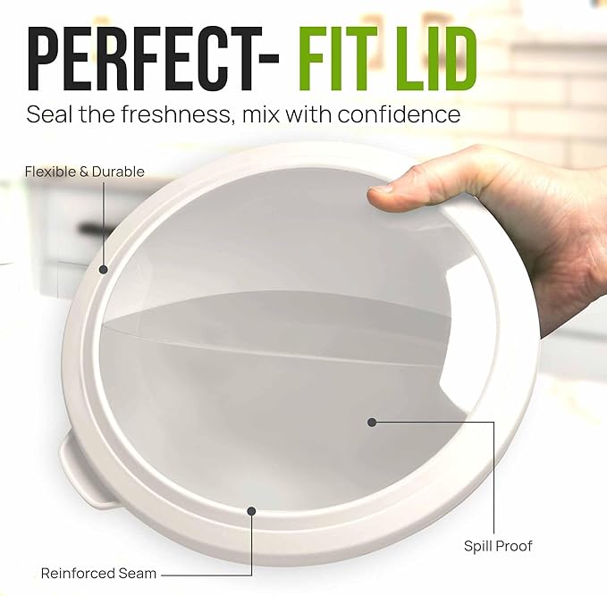 Zulay Kitchen 12 Piece Plastic Mixing Bowls with Leak-Proof Lids Set - Microwave and Freezer Safe Kitchen Mixing Bowls for Preparing, Serving and Storing - Large Nesting Bowls (Navy Ombre)