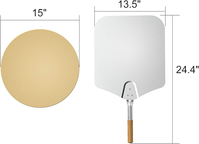 onlyfire Stainless Steel Multi-purpose Rotisserie and Pizza Combo Kit for Weber 22-Inch Kettle Charcoal Grills - Include Pizza Peel and Pizza Stone