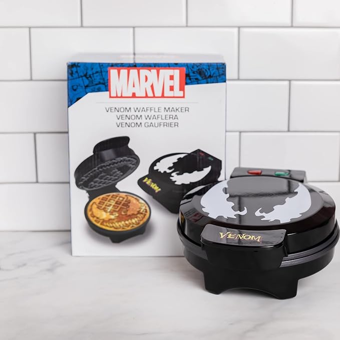 Uncanny Brands Marvel Venom Waffle Maker -Spidey's Mask on Your Waffles- Waffle Iron