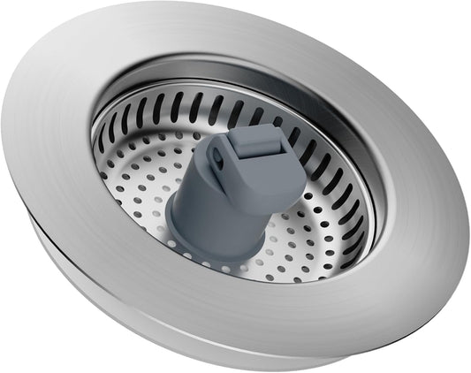 Hibbent 3 in 1 Kitchen Sink Drain Strainer, Stainless Steel Drain Stopper Combo, Pop Up Sink Stopper, Anti-Clogging Metal Basket Strainer with Handle for US Standard 3-1/2" Drain