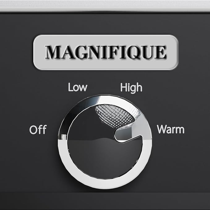 [NEW] MAGNIFIQUE 4-Quart Slow Cooker with Casserole Manual Warm Setting - Perfect Kitchen Small Appliance for Family Dinners, Dishwasher Safe Crock, Black