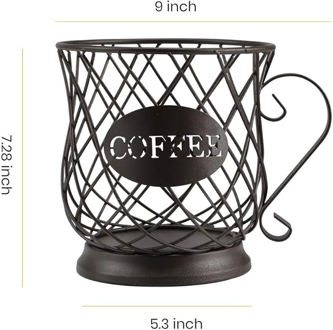 TreeLen Coffee K Cup Holder, K Pod Storage Organizer, Keurig Cup Holder for Countertops, Kcup Holders for 35 K cups – Matte Bronze