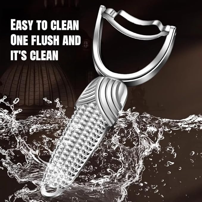 Corn Prep Peeler with sharp stainless steel blade, corn shaped non-slip handle made of aluminum alloy material, comfortable grip and light weight