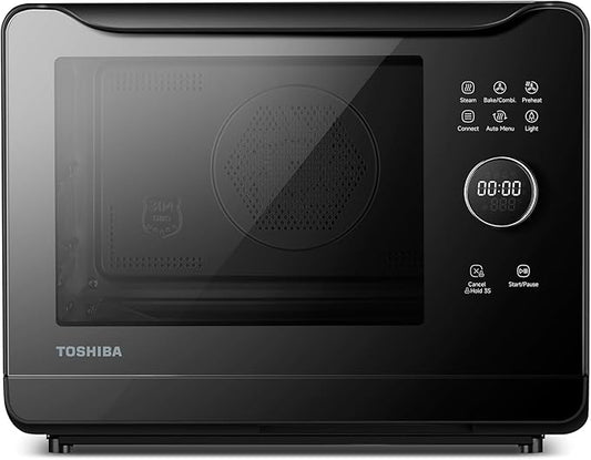 TOSHIBA 6-IN-1 Compact Steam Oven, Combi Oven Countertop with Convection Steam & Bake, Ferment, Air Fryer, Slow Cook, Smart APP Control, 36 Preset Menus and Steam Cleaning, 20L