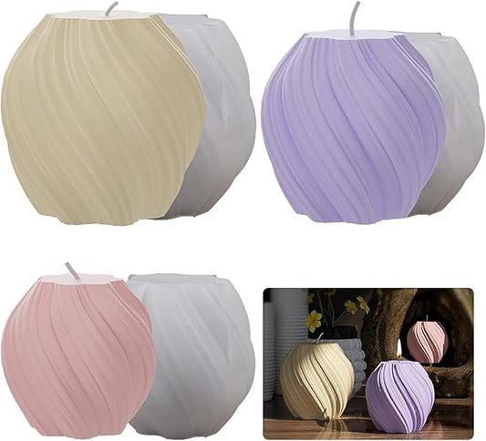 Spiral Wave Silicone Molds - Set of 3 - Resin, Cake, Soap & Clay Molds - Candle Making & Craft Supplies