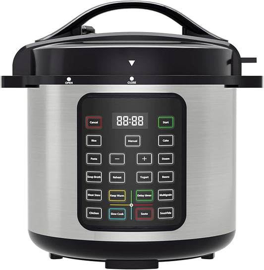 OLIXIS Electric Pressure Cooker 8 Quart Stainless Steel Multi Cooker Electric for Pressure 16-in-1 Rice, Steamer, Yogurt Maker, Slow Cook,Meat Stew, Cake, Saute, Multigrain