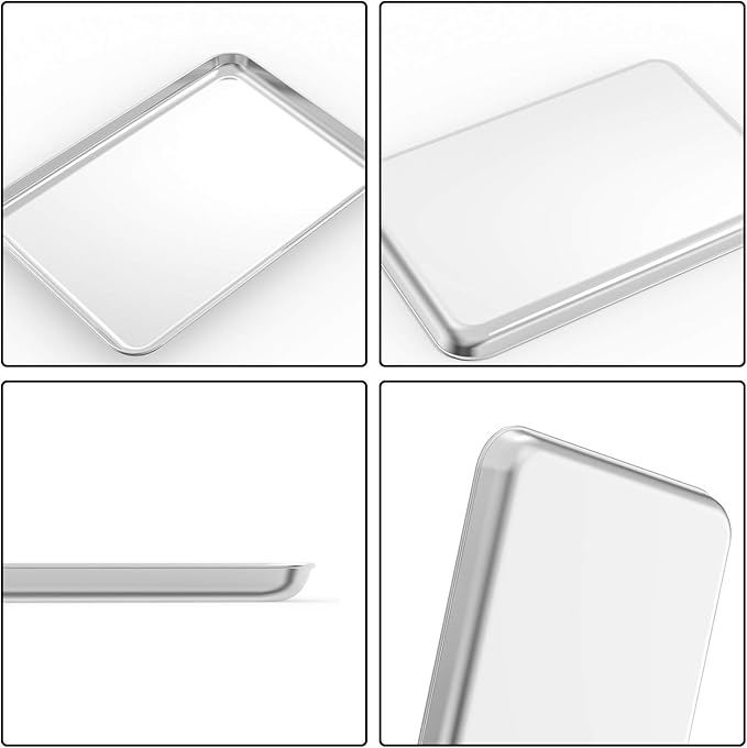 Baking Sheet with Cooling Rack and Silicone Baking Mat, 20 Inch Stainless Steel Bakeware, Healthy & Nontoxic & Rustproof & Easy Clean & Dishwasher Safe