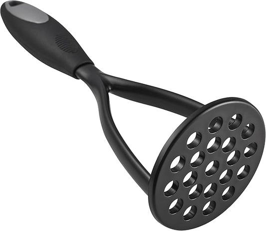 KSENDALO Potato Masher Kitchen Tool,Nonstick Bean Smasher Food Masher with Thick Nylon Blade and Rubber Wrapped Comfortable Handle,Hand Wash, Black