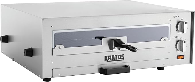 Kratos 29M-037 16" Commercial Electric Countertop Pizza Oven, 120V, 1700 Watts, Stainless Steel Pizza Oven with Glass Door for Restaurants, Cooks Pizzas up to 16" in Diameter