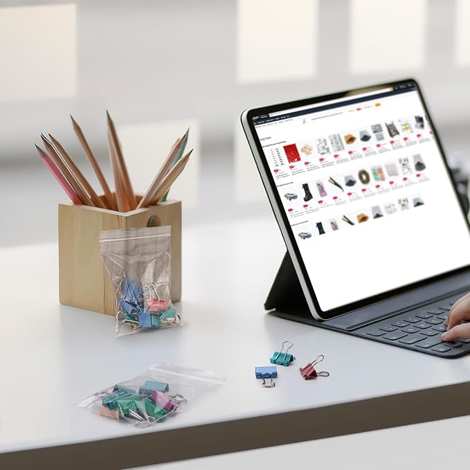 360pcs 3 x 5 inch Plastic Bags, 2 mil Jewelry Bags, Clear Small Zip Bag, Resealable Zip Bag for Small Business, Storage, Candy