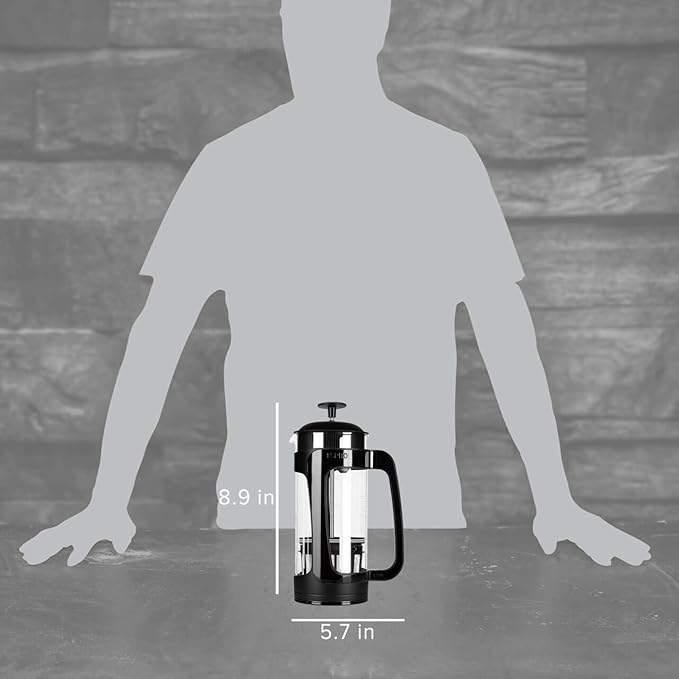 ESPRO - P3 French Press Coffee Maker – Patented Double Microfilter for Sludge and Grit Free Coffee, Black, 18 oz