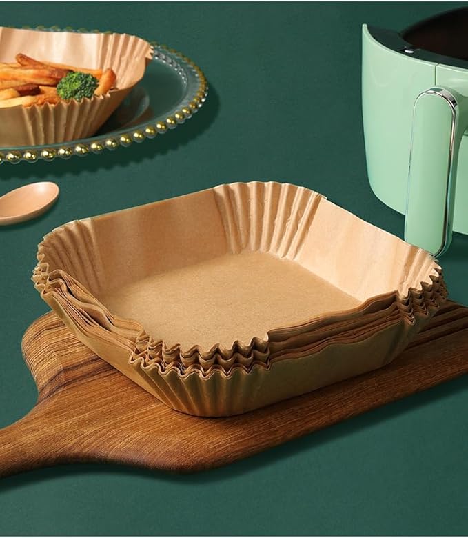 100Pcs Air Fryer Liners Disposable,LYHOLKEER 9inch Airfryer Liners for 5-8QT,Square Air Fryer Parchment Paper Liners for Ninja AF141/AF181/Chefman/Cosori/Instant Pot/Cuisinart and Other 5 to 8Quarts