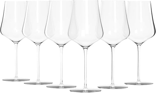 Gabriel-Glas Crystal Wine Glasses, Set of 6 with Gift Box - Premium, Universal Wine Glass for Red and White Wine - Dishwasher Safe, Lead-Free, 16 oz